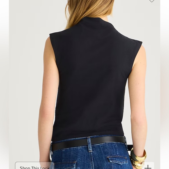 J. Crew Fitted mockneck tank top in stretch cotton blend  Utility Green BY373 - Picture 3 of 10